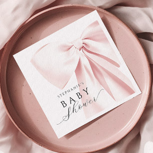 Blush Pink Bow Baby Duschpapier Napkins Serviette
