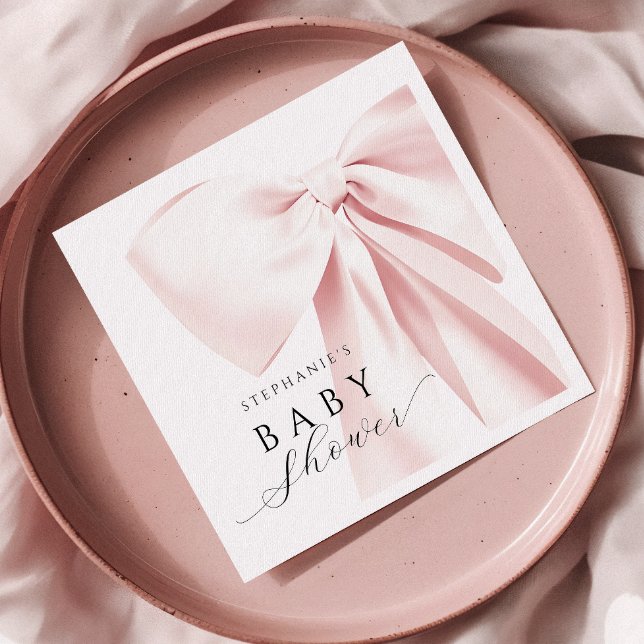 Blush Pink Bow Baby Duschpapier Napkins Serviette (Von Creator hochgeladen)