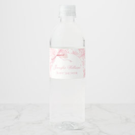 Blush Pink Bow Baby Girl Dusche Wasser Flasche Eti Wasserflaschenetikett