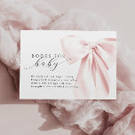 Blush Pink Bow Baby Showbücher für Baby Begleitkarte<br><div class="desc">Mit dieser Blush Pink Bow Baby Shower Books for Baby Enclosure Card laden Sie Ihre Gäste ein,  sich an der Bibliothek Ihres Babys zu beteiligen. Die Karte mit einem zarten,  rosafarbenen Bug und elegantem Drehbuch ist eine süße und charmante Art,  Bücher anstelle von Karten für Ihre Kleine zu verlangen.</div>