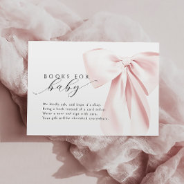 Blush Pink Bow Baby Showbücher für Baby Begleitkarte