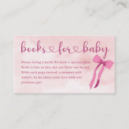 Blush Pink Bow Babydusche Bücher für Kinder Begleitkarte