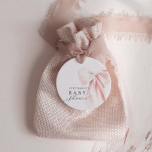Blush Pink Bow Babydusche Gebundene Liebesmarken Geschenkanhänger