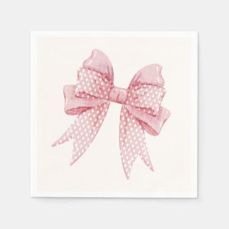 Blush Pink Bow Birthday Serviette
