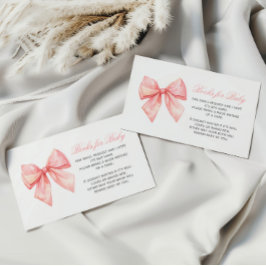 Blush Pink Bow Book for Baby Enclosure Card Begleitkarte