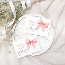 Blush Pink Bow Diaper Raffekarte