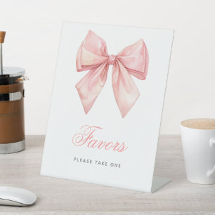 Blush Pink Bow Duschfavoriten Zeichen Sockelschild