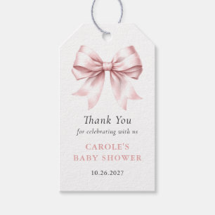 Blush Pink Bow Elegant Girl Baby Dusche Gefallen Geschenkanhänger
