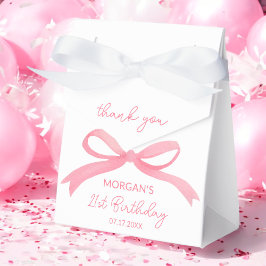 Blush Pink Bow Geburtstagsparty Danke Name Geschenkschachtel