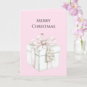 Blush Pink Bow Geschenk Weihnachten Karte