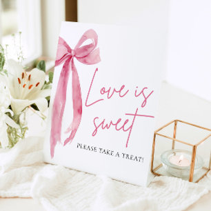 Blush Pink Bow Liebe ist Sweet Leckerei Gefallen Z Sockelschild
