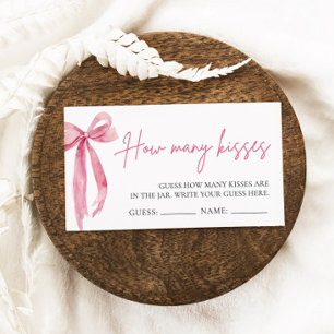 Blush Pink Bow rächen wie viele Kisses Game Begleitkarte