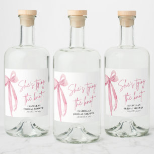 Blush Pink Bow Sie bindet das Brautparty des Knote Alkoholflaschenetikett