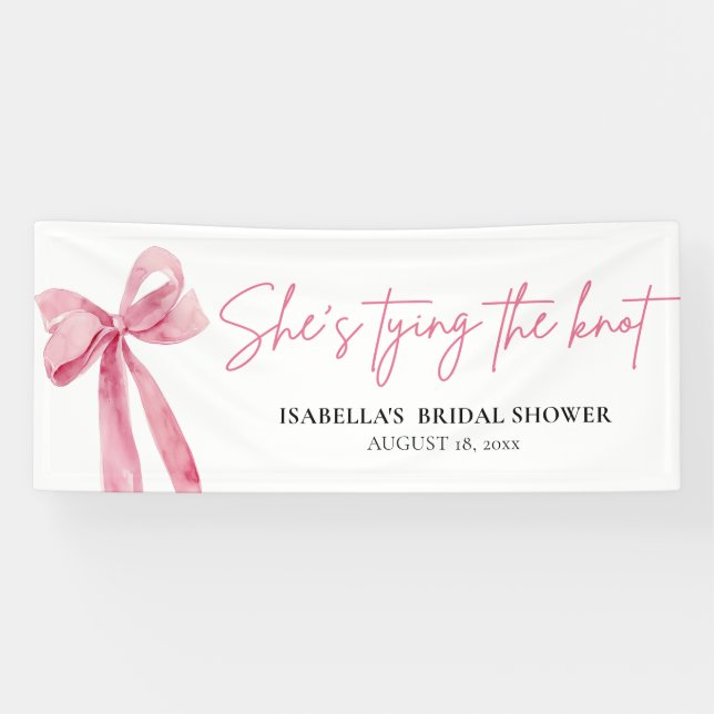 Blush Pink Bow Sie bindet das Brautparty des Knote Banner (Horizontal)