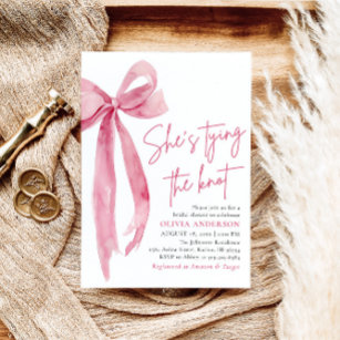 Blush Pink Bow Sie bindet das Brautparty des Knote Einladung