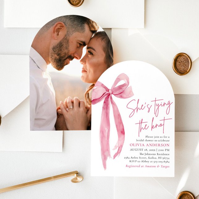 Blush Pink Bow Sie bindet das Brautparty des Knote Einladung (Von Creator hochgeladen)