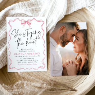 Blush Pink Bow Sie bindet das Brautparty des Knote Einladung