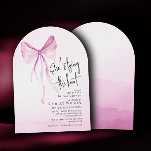 Blush Pink Bow Sie bindet das Brautparty des Knote Einladung