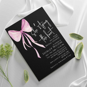 Blush Pink Bow Sie bindet das Brautparty des Knote Einladung