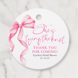 Blush Pink Bow Sie bindet das Brautparty des Knote Geschenkanhänger