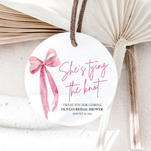 Blush Pink Bow Sie bindet das Brautparty des Knote Geschenkanhänger