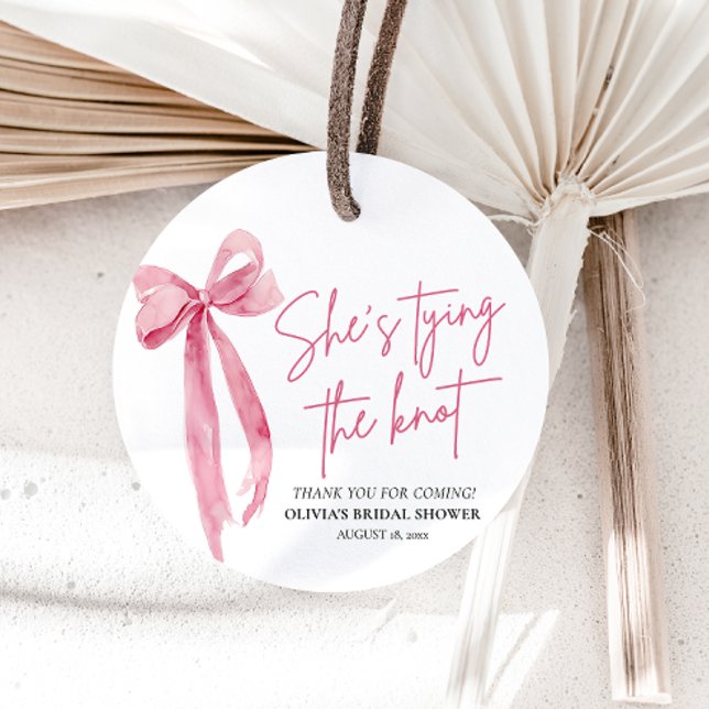 Blush Pink Bow Sie bindet das Brautparty des Knote Geschenkanhänger (Von Creator hochgeladen)