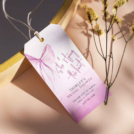 Blush Pink Bow Sie bindet das Brautparty des Knote Geschenkanhänger