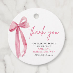Blush Pink Bow Sie bindet das Brautparty des Knote Geschenkanhänger