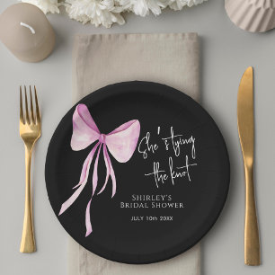 Blush Pink Bow Sie bindet das Brautparty des Knote Pappteller