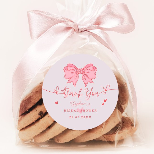 Blush Pink Bow Sie bindet das Brautparty des Knote Runder Aufkleber (Von Creator hochgeladen)