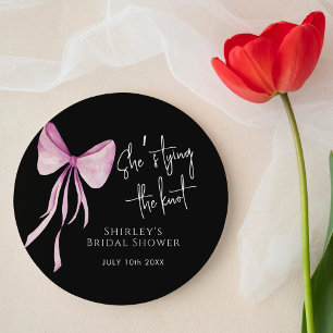 Blush Pink Bow Sie bindet das Brautparty des Knote Runder Aufkleber