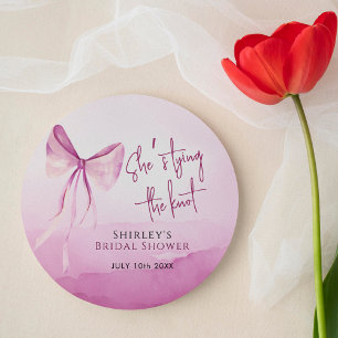 Blush Pink Bow Sie bindet das Brautparty des Knote Runder Aufkleber