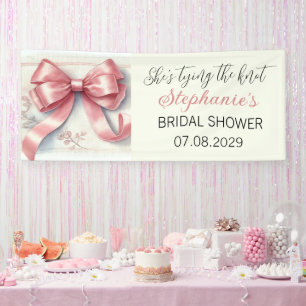 Blush Pink Bow Sie bindet das Knoten-Brautparty Banner