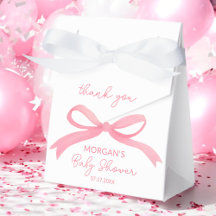 Blush Pink Bow Watercolor Babydusche