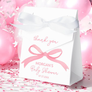 Blush Pink Bow Watercolor Babydusche Geschenkschachtel