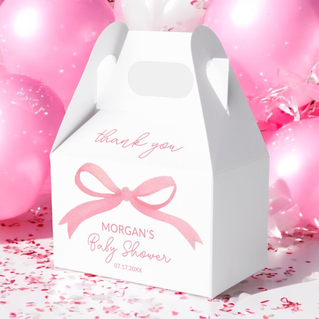 Blush Pink Bow Watercolor Babydusche Geschenkschachtel (Von Creator hochgeladen)