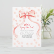 Blush Pink Bow Whimsical Minimalist Bridal Shower
