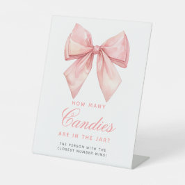 Blush Pink Bow wie viele Candies im Jar sind Sockelschild