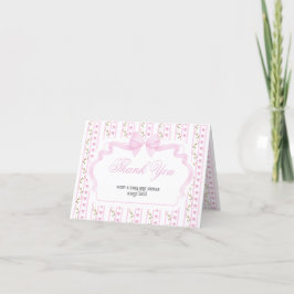 Blush Pink Bows Floral Elegante Babydusche Dankeskarte
