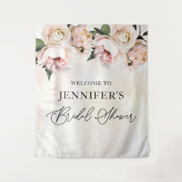 Blush Pink Brautparty Begrüßung Hintergrund Wandteppich