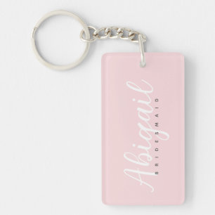 Blush Pink Bridesmaid Script Name Brautparty Schlüsselanhänger