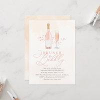 Blush Pink Brunch Bubbly Brautparty