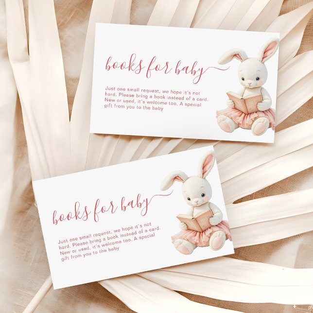 Blush Pink Bunny Baby Duschbücher anfordern Begleitkarte (Von Creator hochgeladen)