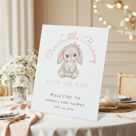 Blush Pink Bunny Girl Baby Shower Welcome Sockelschild