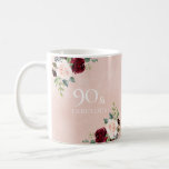 Blush Pink Burgundy Red 90th Birthday Party Gesche Kaffeetasse<br><div class="desc">Blush Pink Burgundy Red 90. Geburtstagsparty Geschenk Kaffee Tasse

Schönes Burgund-Blush-Design,  geeignet für Geburtstage</div>