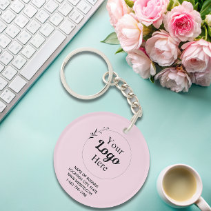 Blush Pink Business-Logo qm moderner Code Schlüsselanhänger