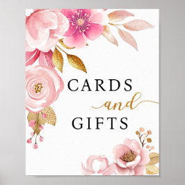 Blush Pink Cards & Gifts Babydusche Zeichen Poster