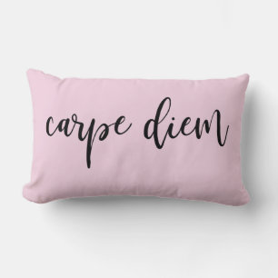 Blush Pink Carpe Diem Elegantes Skript Lendenkissen