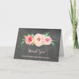 Blush Pink Chalkboard Babydusche Danke