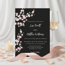 Blush Pink Cherry Blossom Black